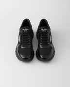 Prax 01 Re-Nylon and brushed leather sneakers