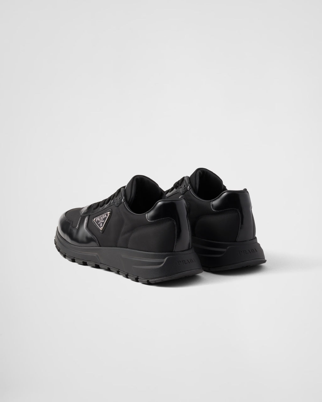 Prax 01 Re-Nylon and brushed leather sneakers