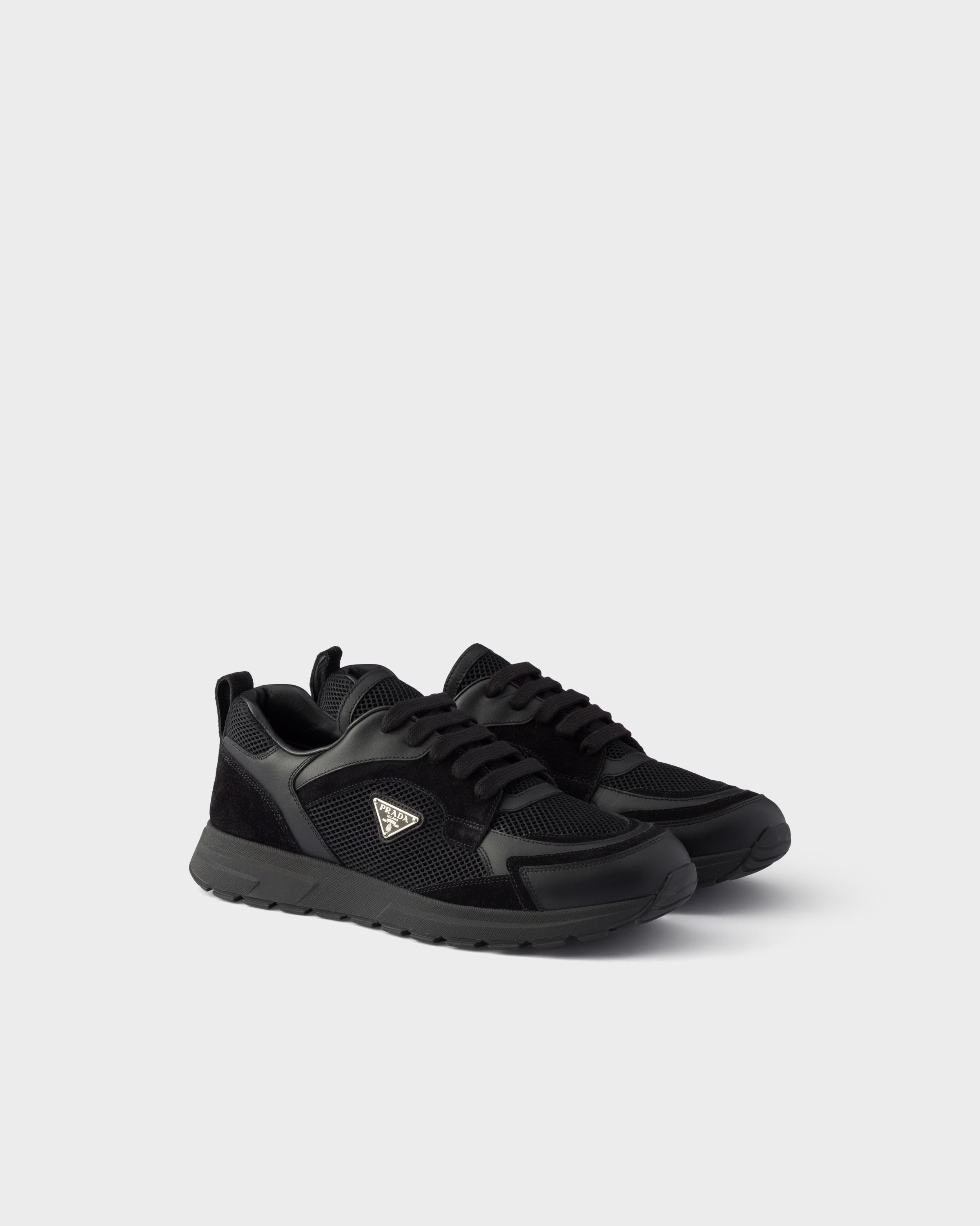 Prax leather and fabric sneakers