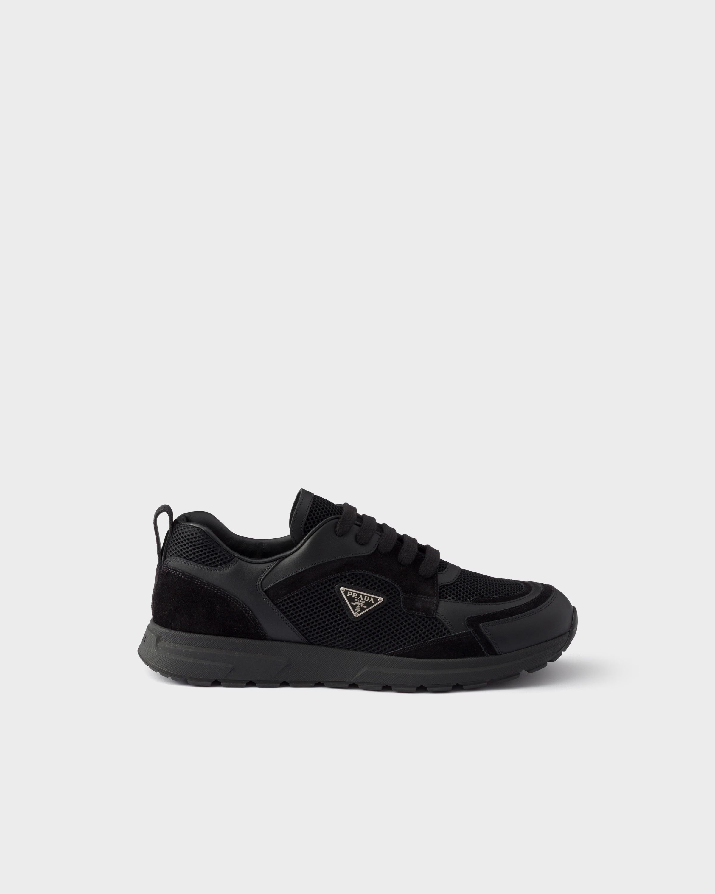 Prax leather and fabric sneakers