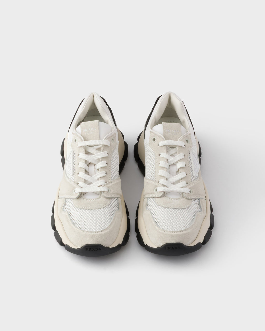 Mesh fabric and suede sneakers