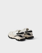 Mesh fabric and suede sneakers