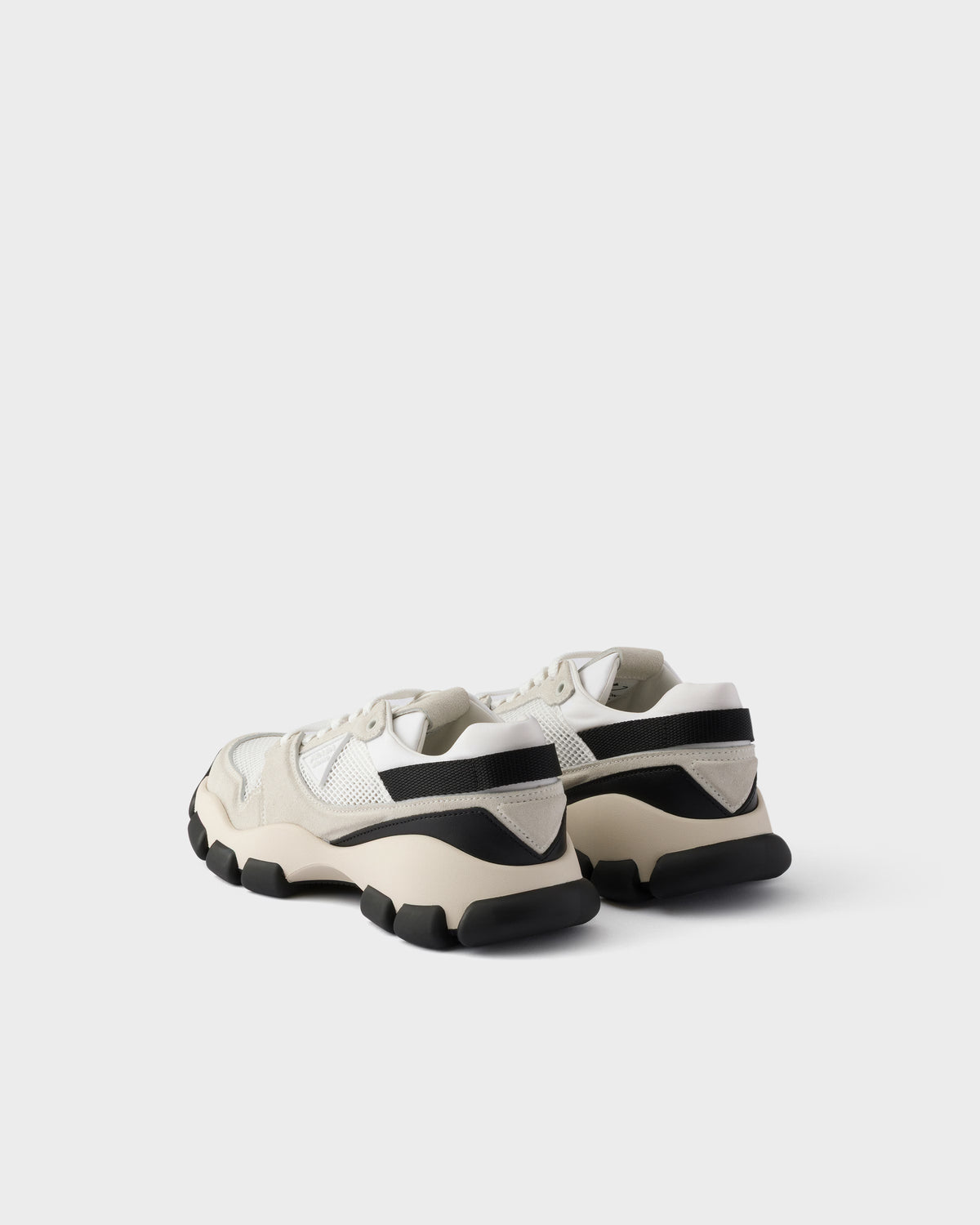 Mesh fabric and suede sneakers