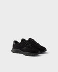 Mesh fabric and suede sneakers