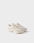 Mesh fabric and suede sneakers