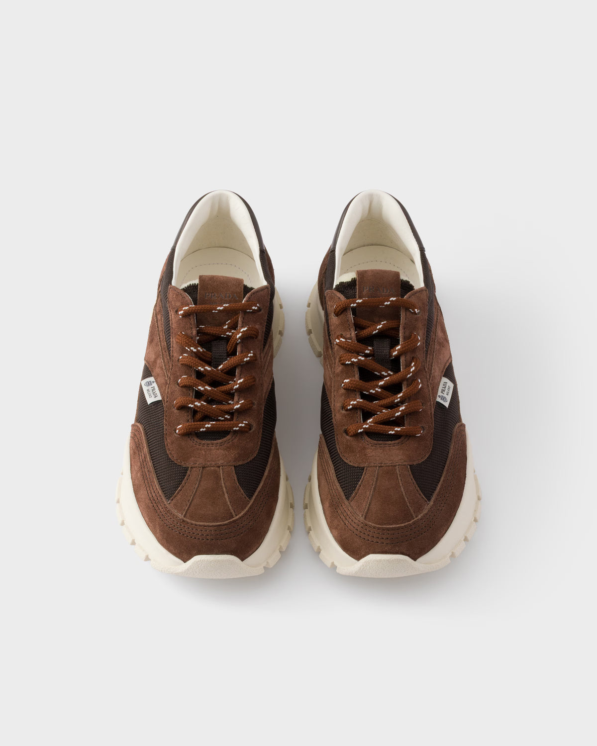 Mesh fabric and suede sneakers