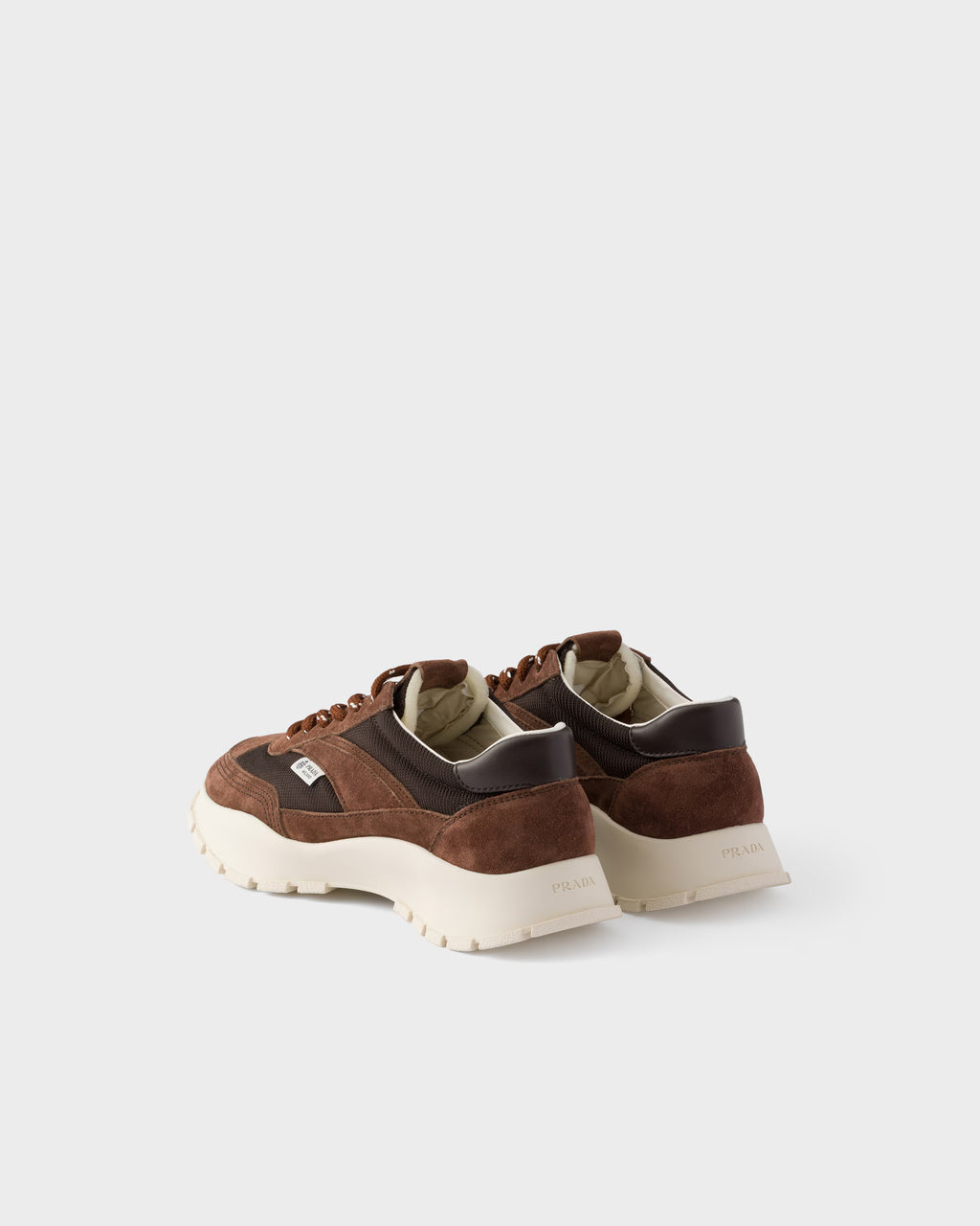 Mesh fabric and suede sneakers