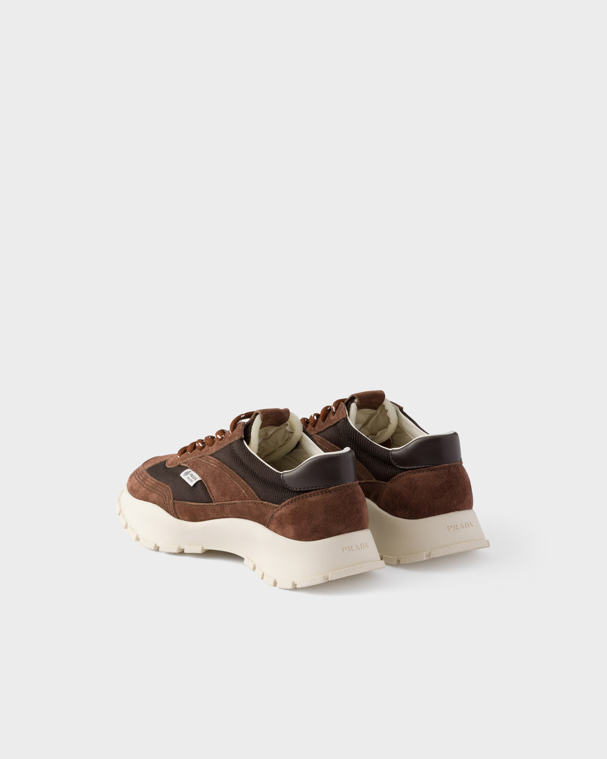 Mesh fabric and suede sneakers