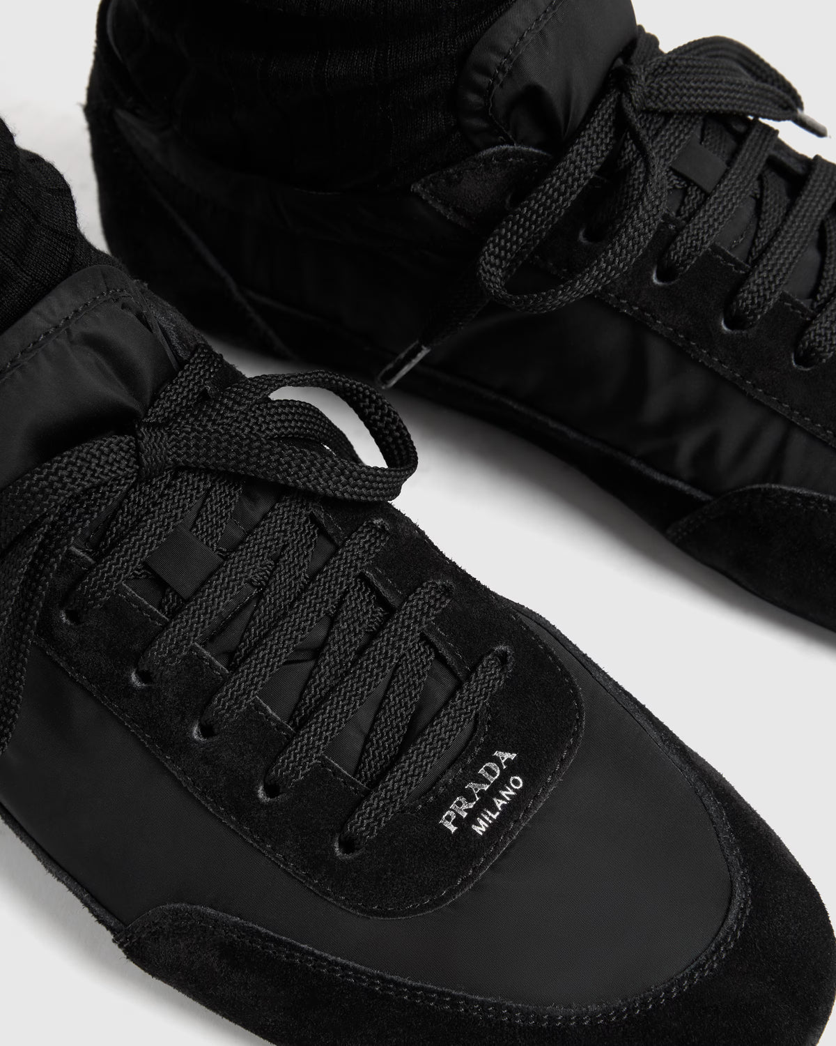 Collapse Re-Nylon and suede sneakers