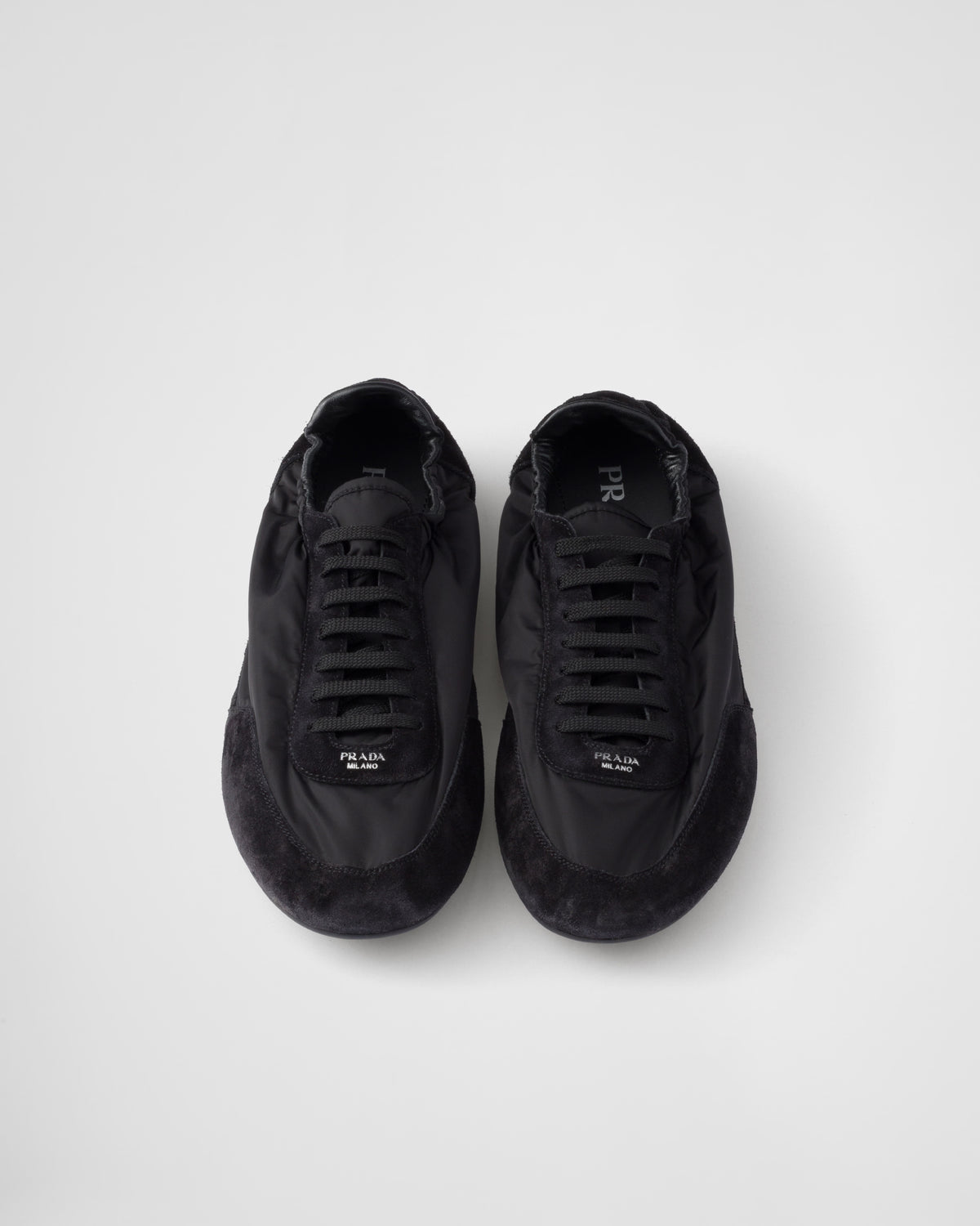 Collapse Re-Nylon and suede sneakers