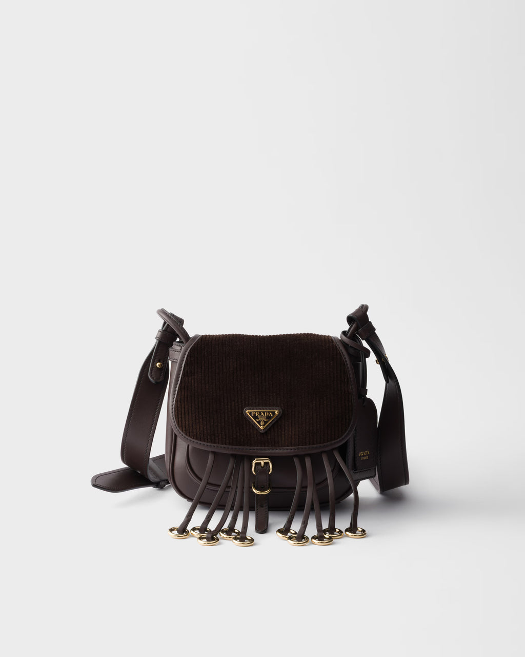 Prada Corsaire corduroy and leather mini shoulder bag RUNWAY DELUXE