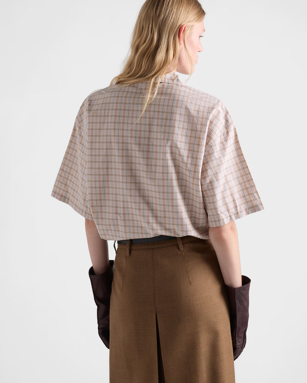 Madras fabric bowling shirt RUNWAY DELUXE