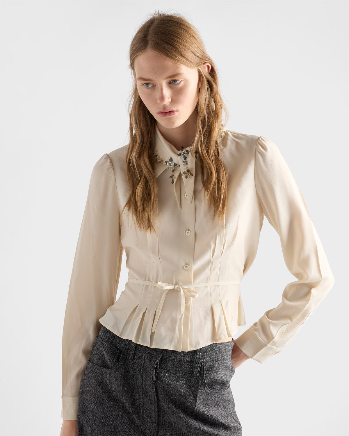 Silk marocain shirt RUNWAY DELUXE