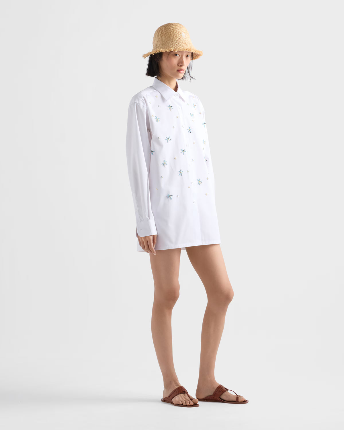 Embroidered poplin shirt RUNWAY DELUXE