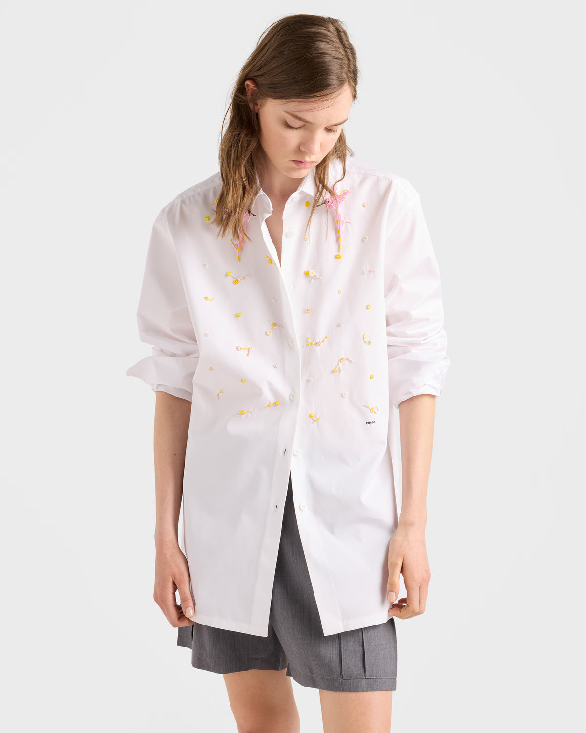 Embroidered poplin shirt RUNWAY DELUXE