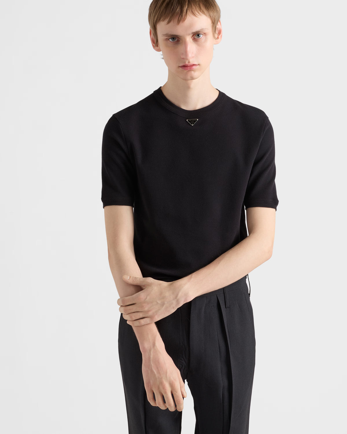 Cotton T-shirt ColorBlack RUNWAY DELUXE