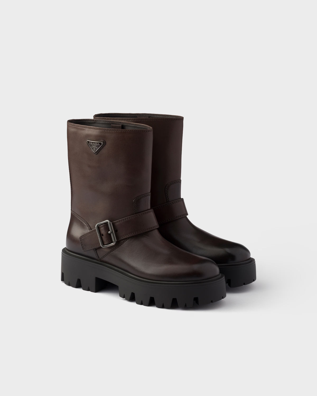 Leather mid-calf boots