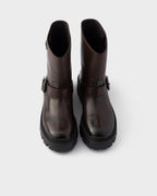 Leather mid-calf boots