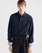 Long-sleeved cotton polo shirt RUNWAY DELUXE