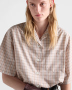 Madras fabric bowling shirt RUNWAY DELUXE
