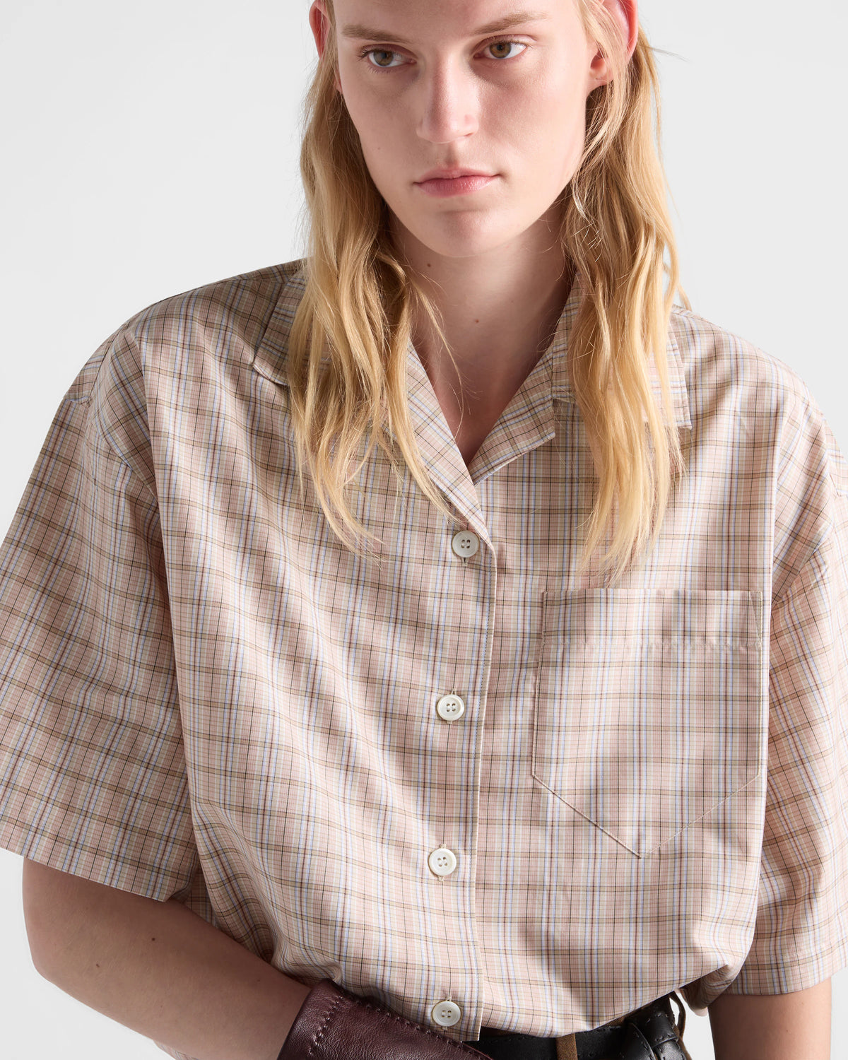 Madras fabric bowling shirt RUNWAY DELUXE