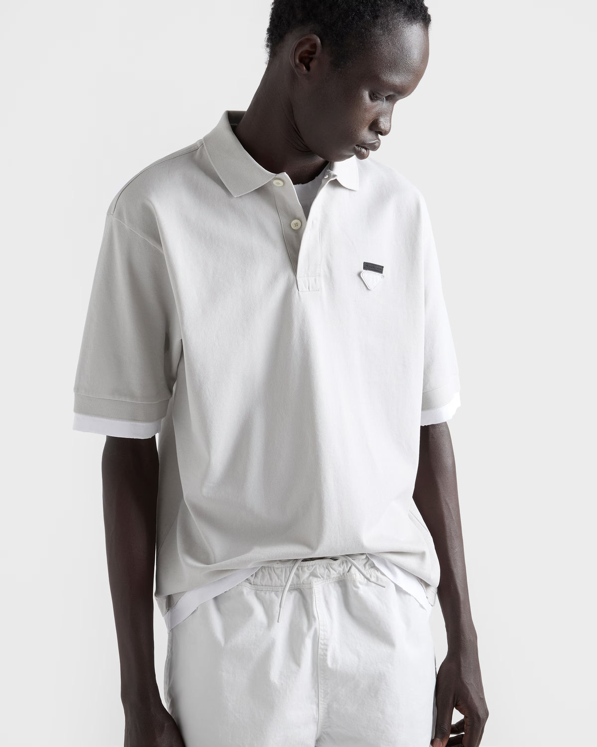Cotton polo shirt ColorMarble Gray / White RUNWAY DELUXE