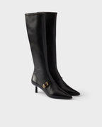 Stretch nappa leather boots