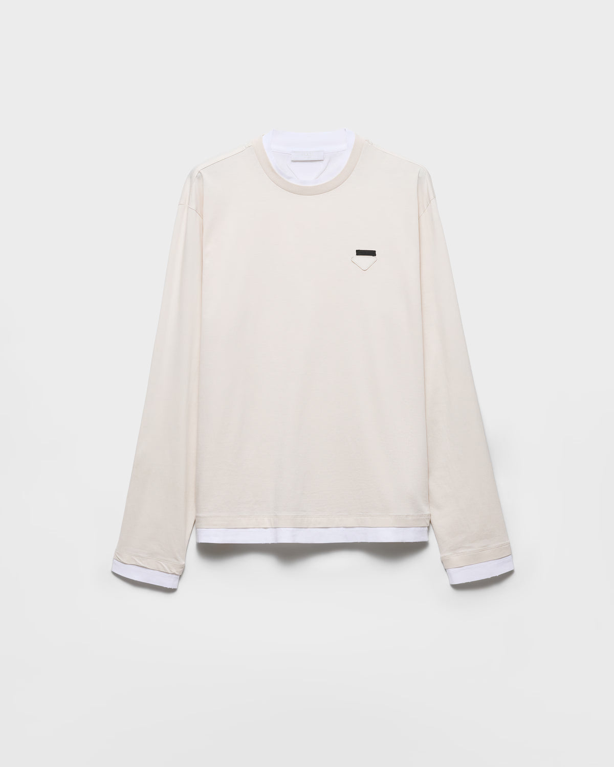 Long-sleeved cotton T-shirt ColorTalc/White RUNWAY DELUXE