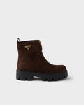 Suede booties with zip