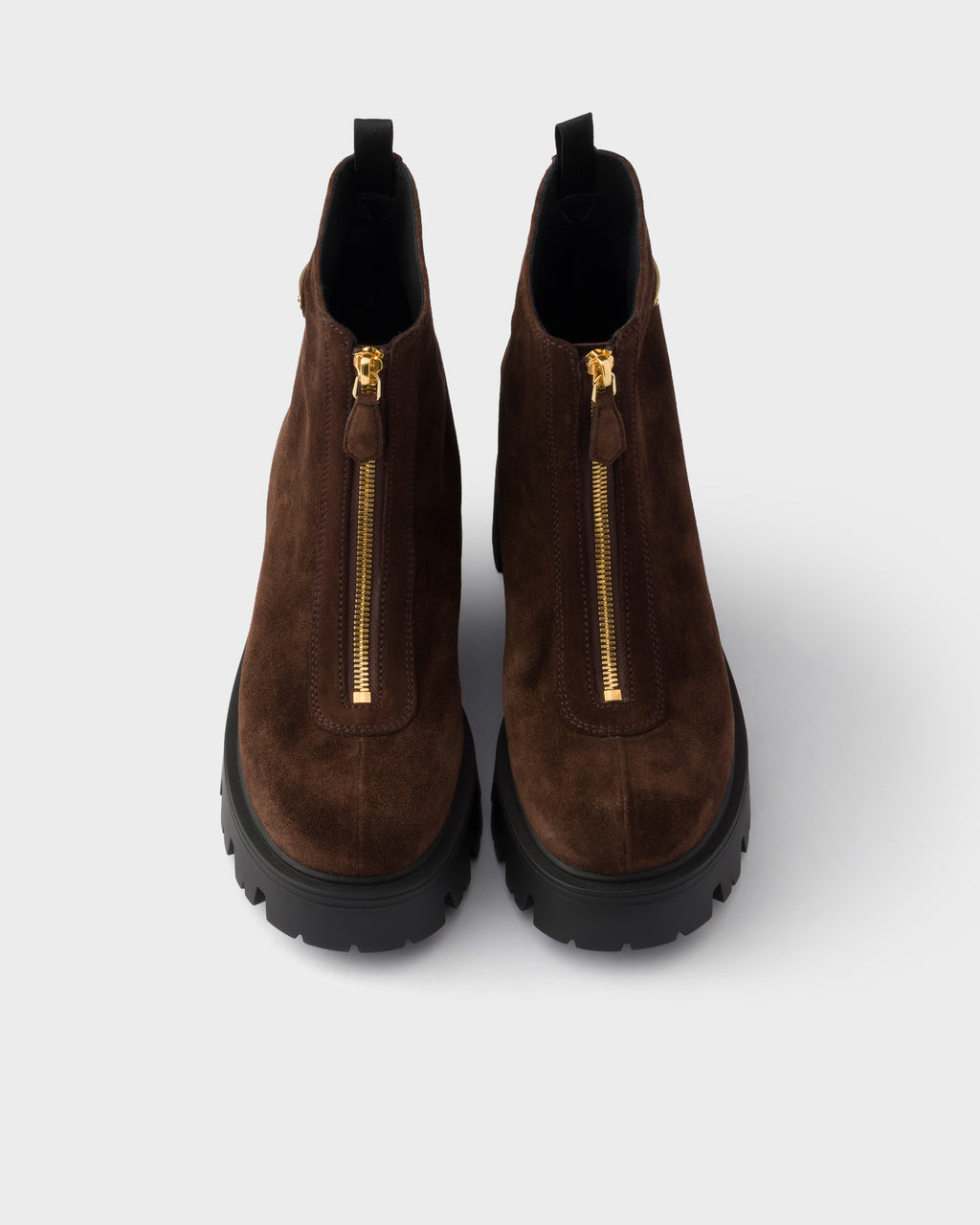 Suede booties with zip