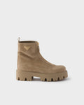 Suede booties with zip