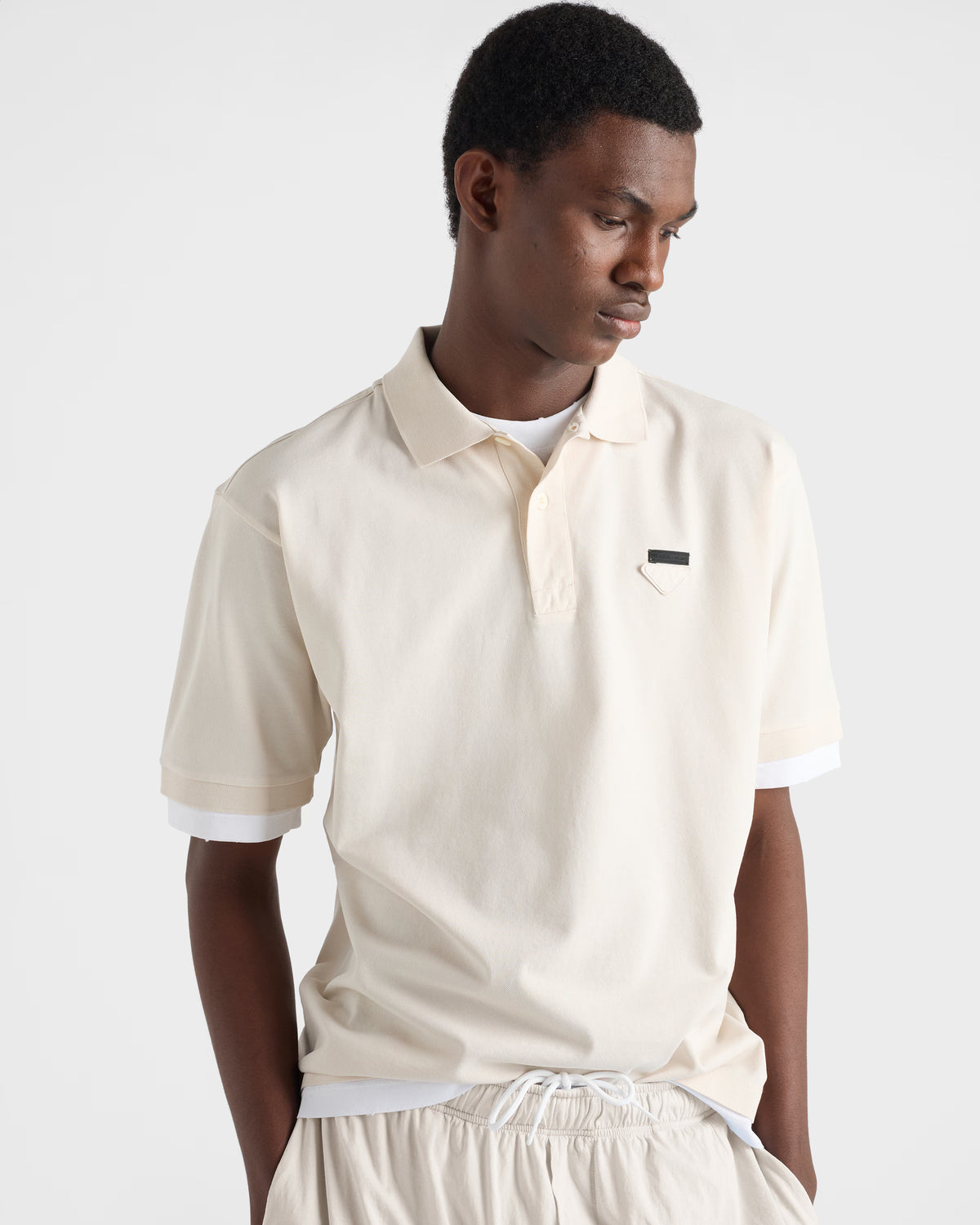 Cotton polo shirt ColorTalc/White RUNWAY DELUXE
