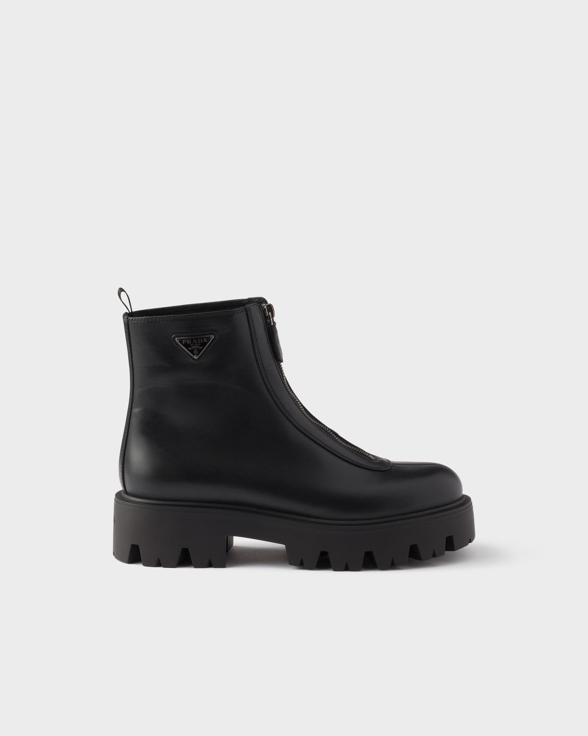 Leather zipper booties