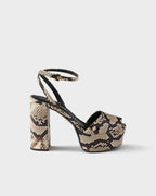Python-print Ayers leather platform sandals