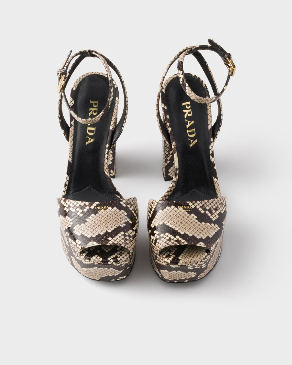 Python-print Ayers leather platform sandals