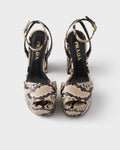 Python-print Ayers leather platform sandals