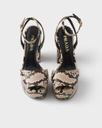 Python-print Ayers leather platform sandals