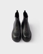 Leather zipper booties