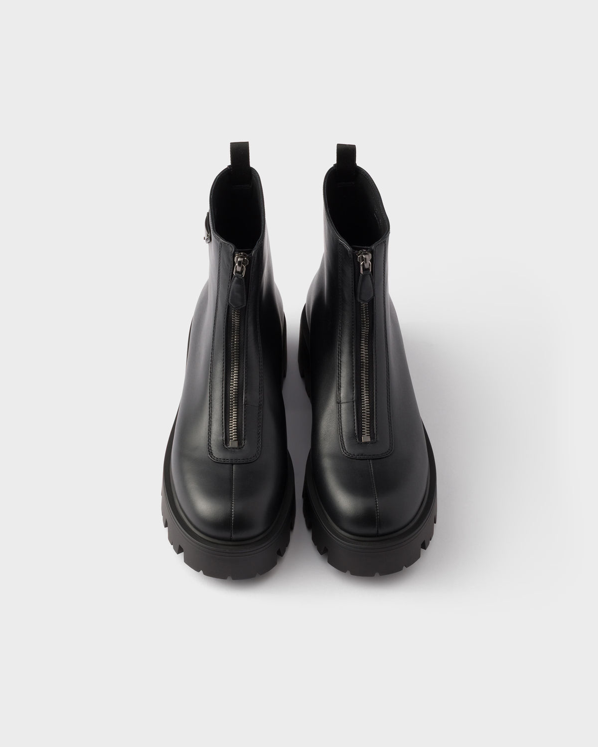 Leather zipper booties