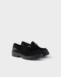 Aged suede loafers