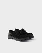 Aged suede loafers