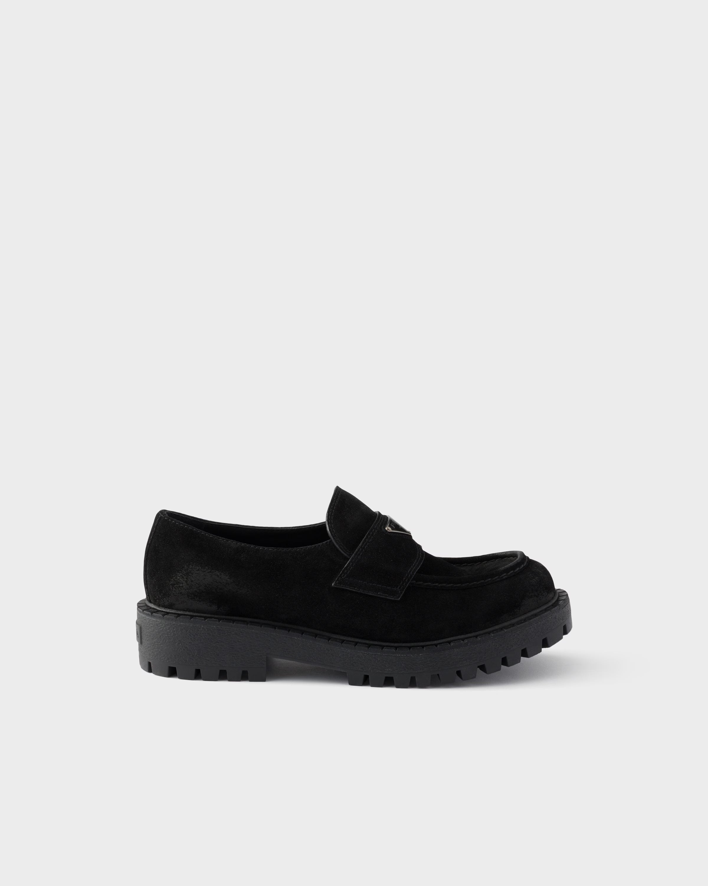 Aged suede loafers