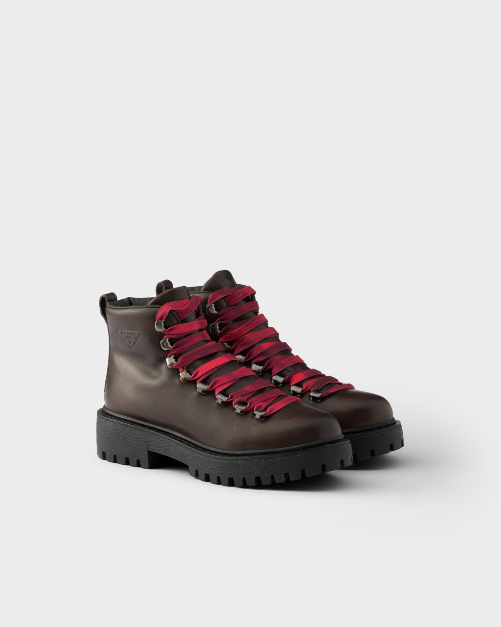 Leather lace-up booties