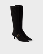 Stretch suede boots
