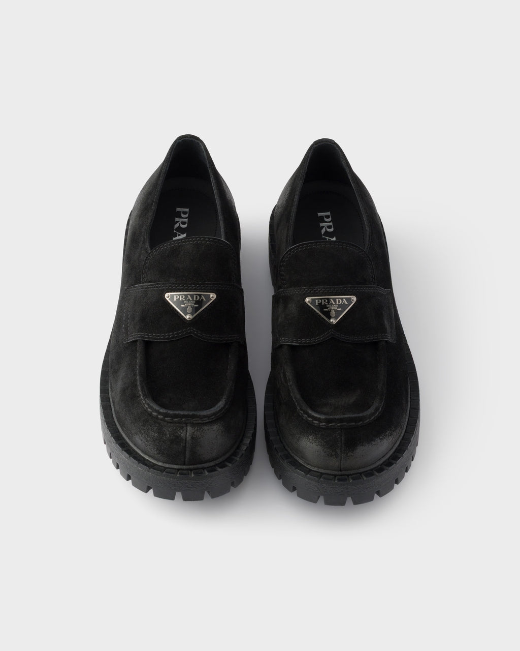 Aged suede loafers