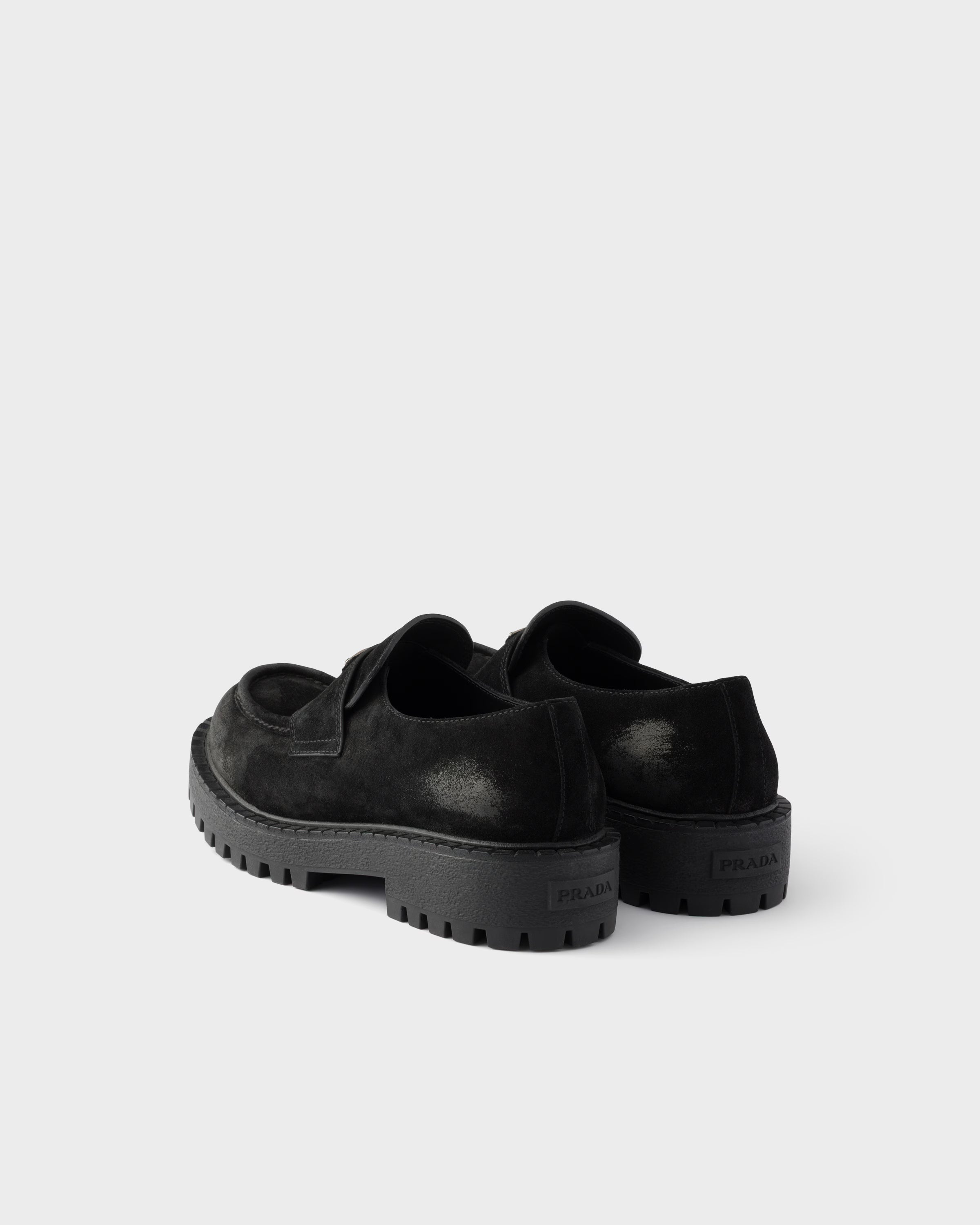 Aged suede loafers