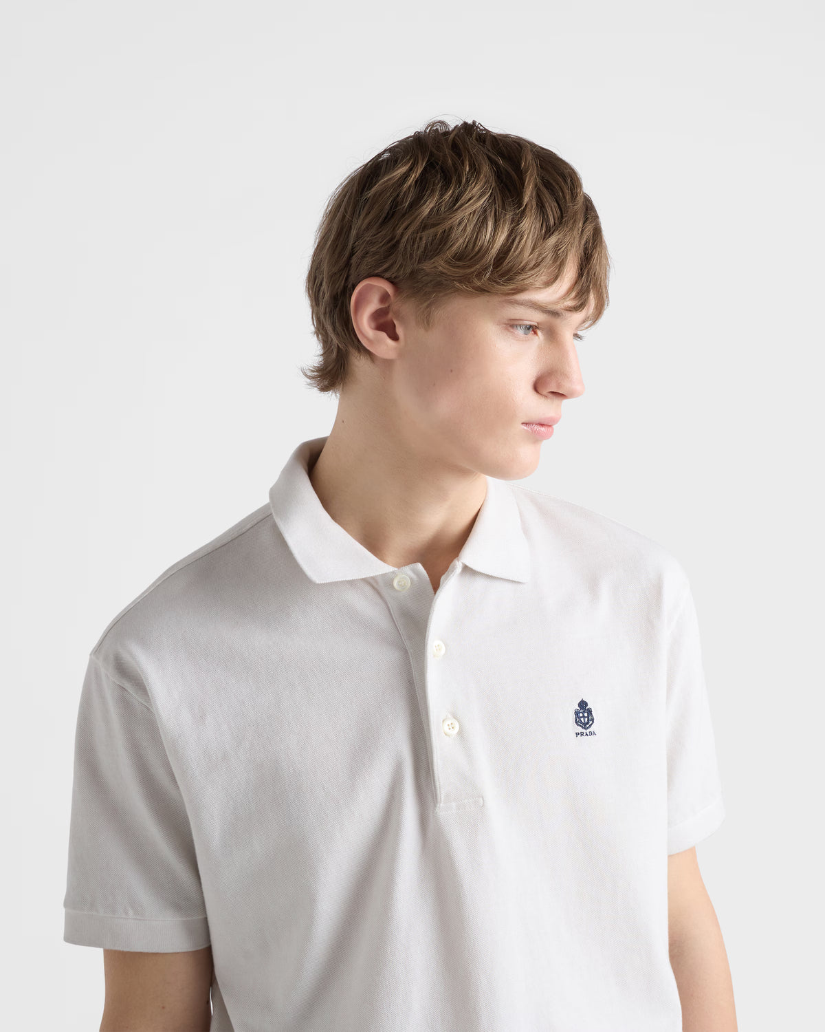 Garment-dyed cotton polo shirt ColorChalk White RUNWAY DELUXE