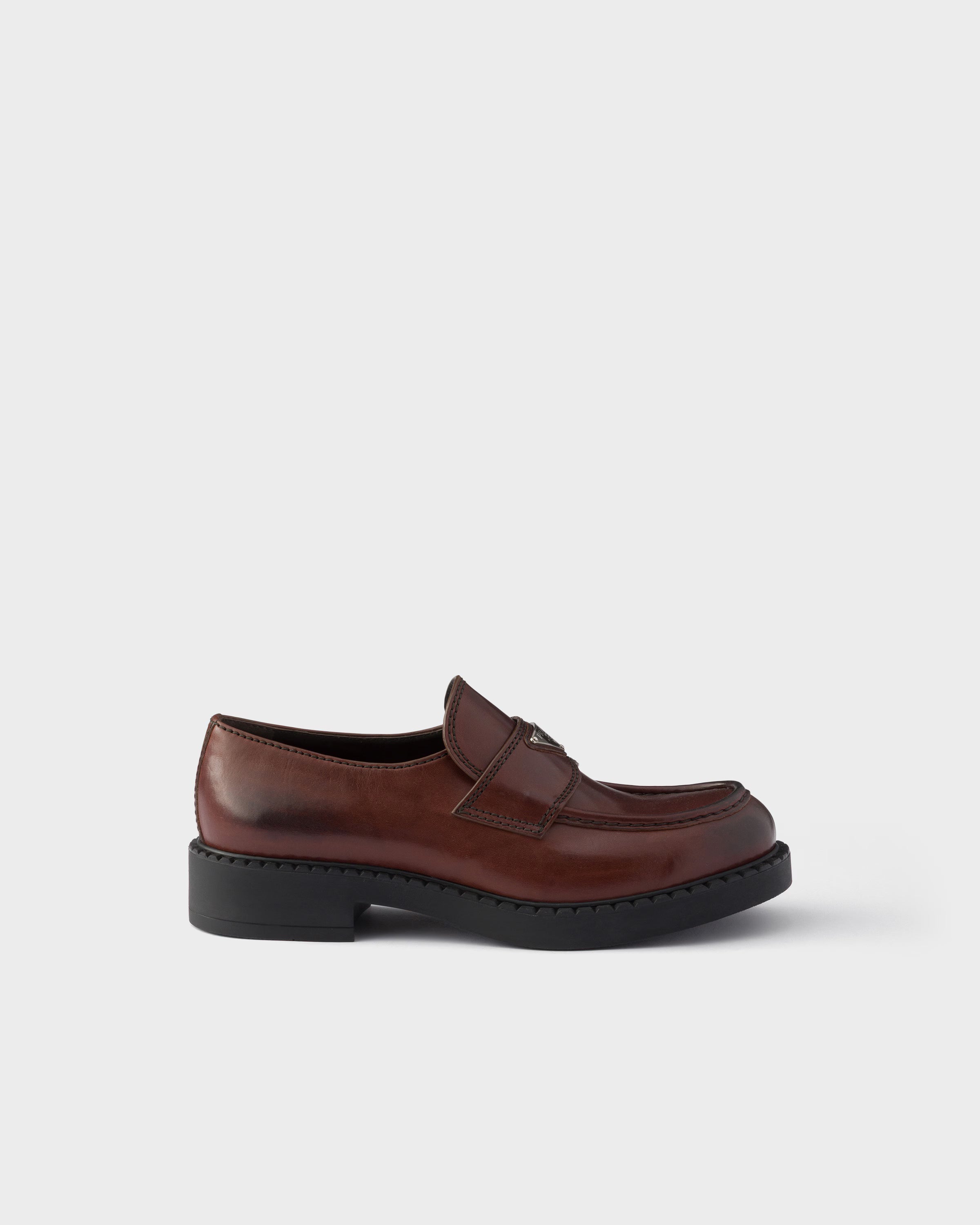 Chocolate aged leather loafers