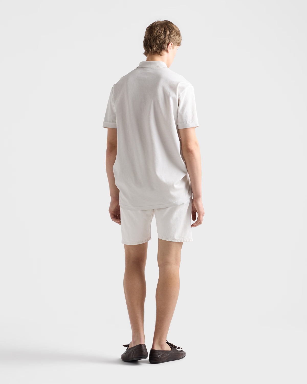 Garment-dyed cotton polo shirt ColorChalk White RUNWAY DELUXE