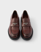 Chocolate aged leather loafers
